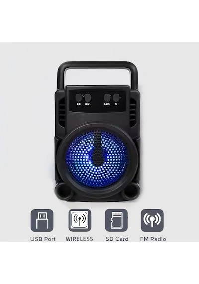 Bluetooth Hoparlör Kablosuz Taşınabilir Ses Bombası Rgb Hoparlör Renkli Işıklı
