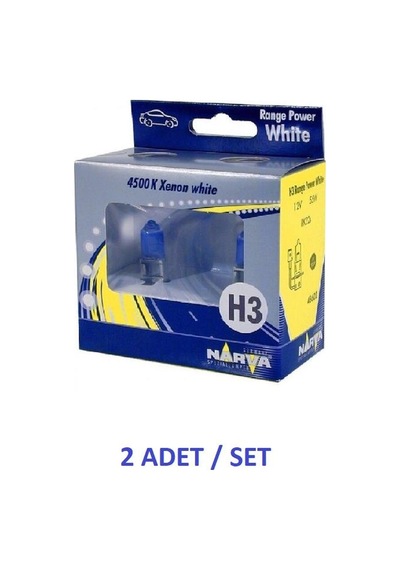 12v H3 55w Range Power White 4500k 2'li Set Beyaz Işık Narva 48602 64151cb