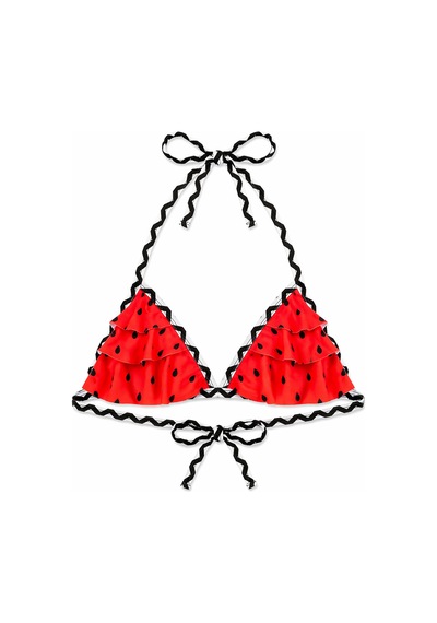 Beniizle Puan Desenli Kız Çocuk Bikini Takımı Kırmızı