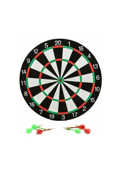 43 Cm Çift Taraflı Büyük Dart Seti 6 İğneli Ok Seti Dahil Profesyonel Görünümlü Klasik Hedef Oyu