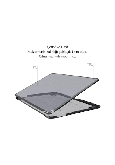 Apple Uyumlu MacBook Pro 13inç M1-m2, Tpu Outdoor A1706 A1708 A1989 A2159 A2251 A2289 A2338 İle Siyah