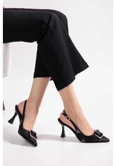 Suins Astelia Model Tokalı Kadın Stiletto Ayakkabı Siyah