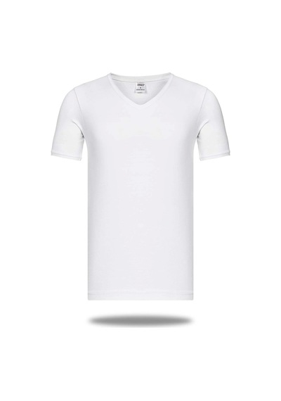 Star 206 Modal Yarım Kol V-yaka T-shirt Atlet Beyaz