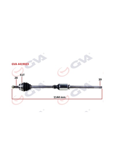 Komple Aks Sag Master 2 2.5 Dci 1998-2010 Abs'Li (51Dis) (1144Mm) 504651128
