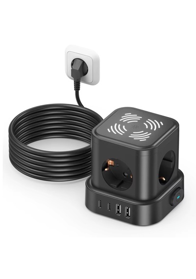 4lü Akım Korumalı Priz Gece Lambalı 2xusb 2xtype-c Çıkış Yüksek Gerilim Koruma Çoklu Priz Çoğaltıcı 2 M