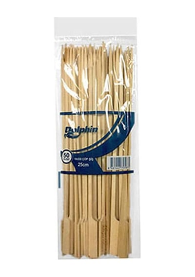 Dolphin Yassı Çöp Şiş 25Cm 50Li-Natürel-Ebat Yok