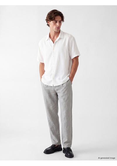 Lcw Vision Ekru Regular Fit Armürlü Erkek Gömlek