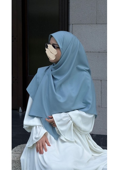 Qalortex Scarf Pamuklu Organik Modal Eşarp-bebe Mavi
