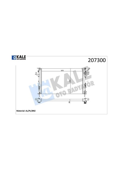 Radyatör Lgn Iı 1.6-1.8-2.0-1.9 Dcı Ac Mek Otom 670x399x26 2 Sıra Al Sistem Kale Radyatör 8200008764