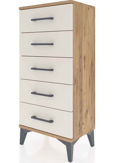 Arges Komodin 5 Çekmeceli 44x30x96 Çam-aytaşı Çam