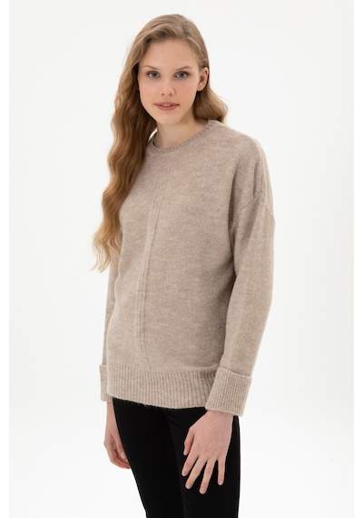 U.S. Polo Assn. Kadın Taş Melanj Bisiklet Yaka Kazak 50307879-VR225
