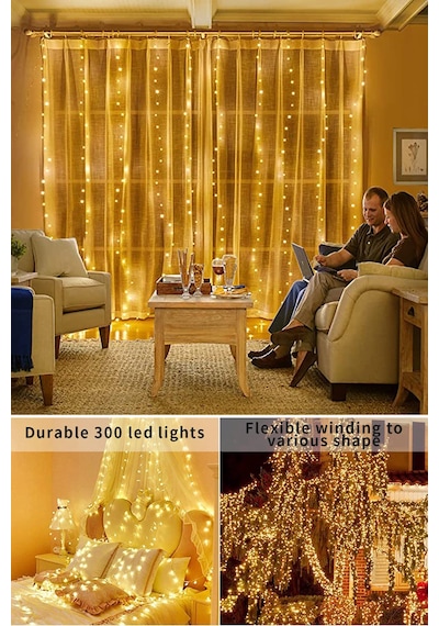 Technojet 3x2 metre 200 Ledli Dekoratif Peri Telli Perde Led Işık Gün Işığı
