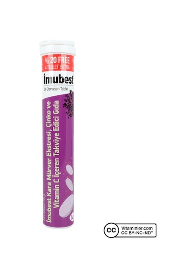 Imubest Sambucus Nigra Vitamin C + Çinko 24 Efervesan Tablet Ahududu