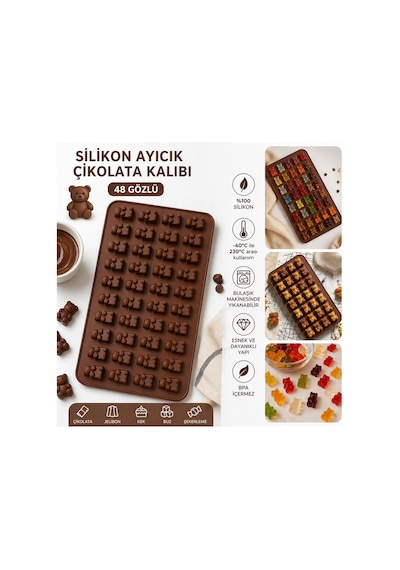 Silikon Çikolata Kalıbı Karışık Gönderilir. Kahverengi