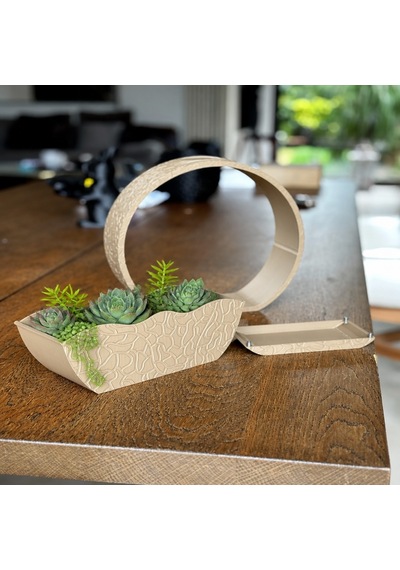 3d Baskı Self-watering Planter - Kendi Kendini Sulayan Saksı-bej Çok Renkli