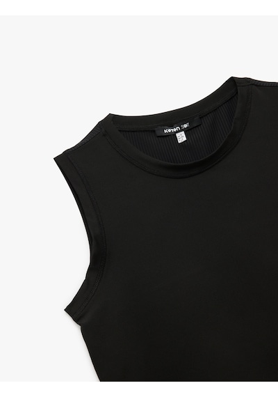 Koton Bisiklet Yaka Kolsuz Kumaş Detaylı Crop Sporcu Atleti Siyah 5sak30046nk Siyah Koton Bisiklet Yaka Kolsuz Kumaş Detaylı Crop Sporcu Atleti Siyah 5sak30046nk Siyah