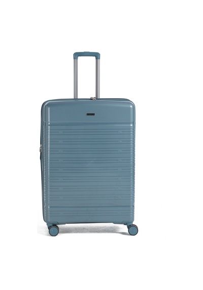 Fabrika Mavi Çekçekli Sert Valiz Fab-5272 75 Cm Valiz Büyük
