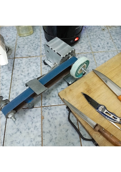 Kasap Lokanta Ve Mutfaklar İçin Mini Bıçak Bileme Ve Kılağı Gılağı Alma Makinei Bant/şerit Zımpara