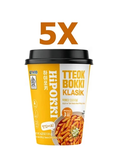 Hipokki Acı Ve Tatlı Soslu Kore Tteokbokki Pirinç Keki 5 x 120 G