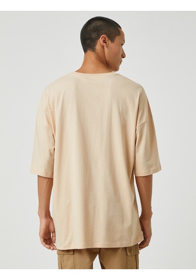 Koton Basic Oversize Tişört Bisiklet Yaka Kısa Kollu Bej 3sam10059hk Ekru Koton Basic Oversize Tişört Bisiklet Yaka Kısa Kollu Bej 3sam10059hk Ekru