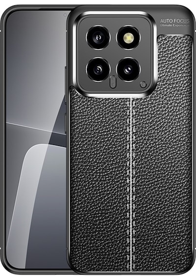 Xiaomi 14 Global Leather Deri Efekt Silikon Kılıf-al3337