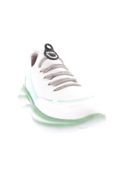Dgn 315 Kadin Kalin Taban Strech Detayli Silver Taş Bağcikli Sneakers Ayakkabi Beyaz Yeşil Dgn 315 Kadin Kalin Taban Strech Detayli Silver Taş Bağcikli Sneakers Ayakkabi Beyaz Yeşil