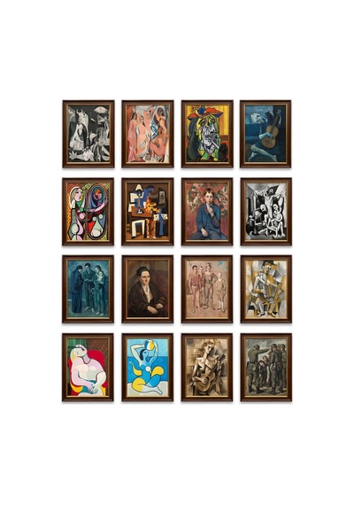 Pablo Picasso Tabloları 16'lı Sticker Seti Laptop Defter Planlayıcı Etiketi Çok Renkli