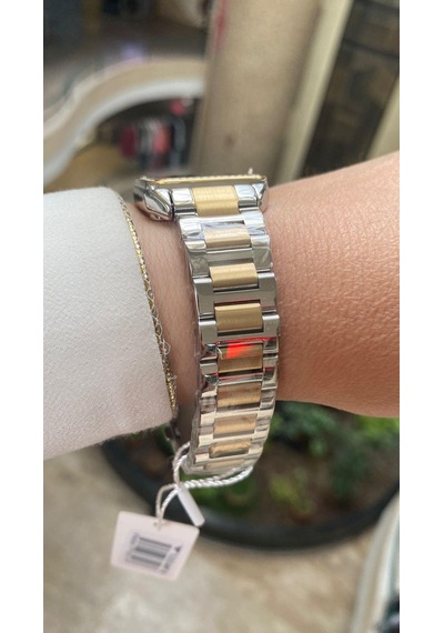 Ferro Quartz Çelik Altın/gri Siyah Kadran 28 Mm Kadın Kol Saati