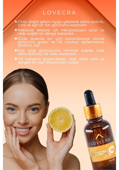 Vitamin C Serum B3 Vitamini Hyaluronic Acid Aydınlatıcı Nemlendirici Günlük Cilt Serumu 30 Ml
