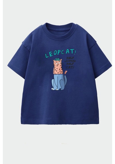 Monila Erkek Çocuk Pamuklu Baskılı T-shirt Lacivert