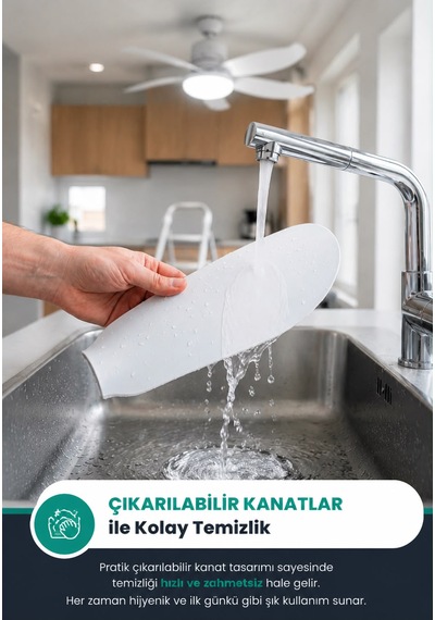 6 Kanat Uzaktan Kumandalı 3' Renk Ve Parlaklık Ayarlı Tavan Vantilatörü Beyaz