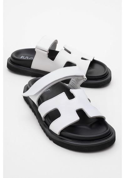Luvishoes Luvi Shoes Morte Beyaz Cilt Hakiki Deri Kadın Terlik Beyaz