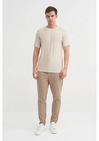 Cazador Bisiklet Yaka Bej Erkek T-shirt 4203 Bej