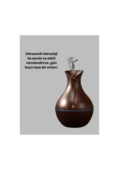 Ultrasonik Ahşap Desenli 130ml Aromaterapi Difüzör Ve Hava Nemlendirici - Bbbbbb5294-1054 Renkli