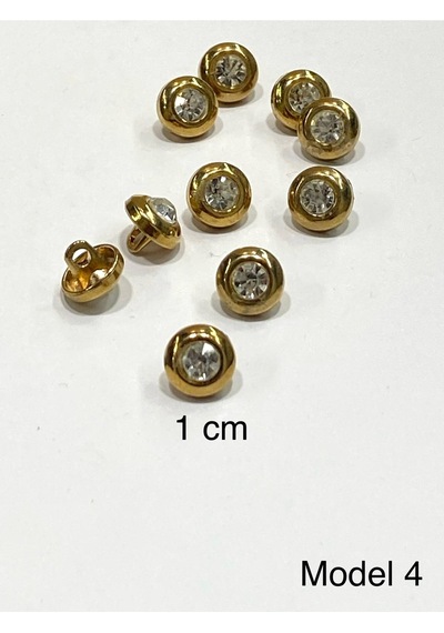 Taşlı Bluz Düğmesi / Metal Bluz Düğmesi Gold / 10 Adet /2887/ - Model 4