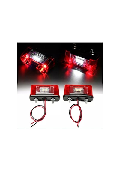 Ahmet Otomotiv 2 Adet Ledli Plaka Lambası Universal 12v-24v Takım Sağ Sol