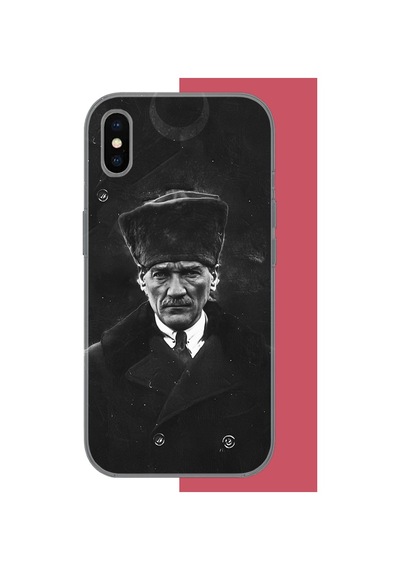 İphone X-xs Uyumlu Atatürk 2 Uv Baskılı Silikon Kılıf Renkli