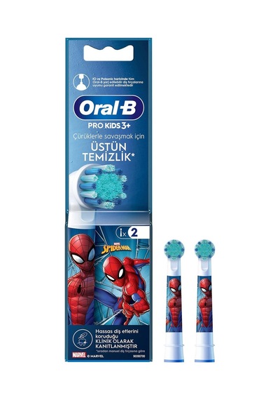 Oral-b Spiderman Şarjlı Diş Fırçası Yedek Başlığı Beyaz 2'li - 4 Adet Tarı