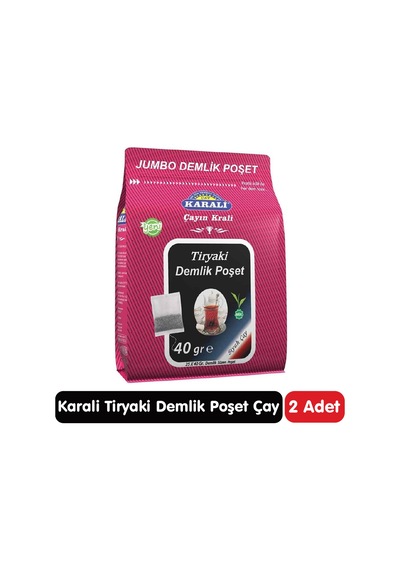 Karali Tiryaki Jumbo Demlik Poşet Siyah Çay 25 40 Gr 2 Paket