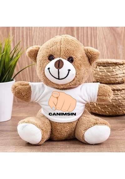 Sevgiliye Ve Arkadaşa Hediye "canımsın" Tasarımlı Peluş Oyuncak Ayı Kahverengi