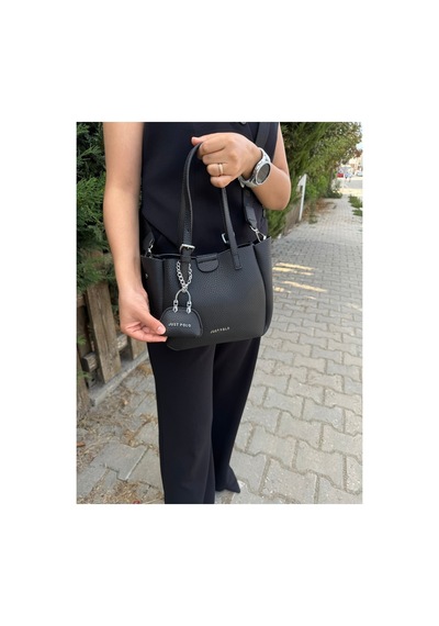 Just Polo Kadın Yeni Sezon 3 Bölmeli Yumuşak Deri Lüks Ve Şık Dokunuş El & Omuz Çantası Shoulder Bag Siyah 82227061