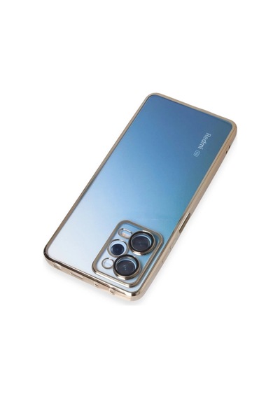 Xiaomi Redmi Note 12 Pro 5g Kılıf Razer Lensli Silikon - Gold Düz Renkli