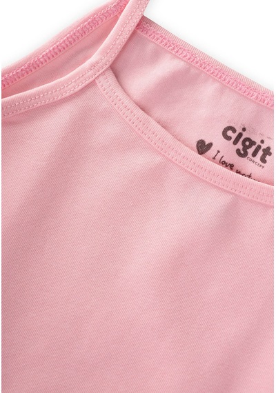 Cigit İkili İp Askılı Kız Atlet 2-11 Yaş Pembe