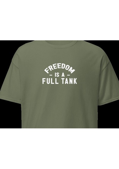 Wildstyle Freedom Is A Full Tank Motosiklet Özgürlük Vintage Baskılı Unisex Bisiklet Yaka Pamuklu Tişört - Hak