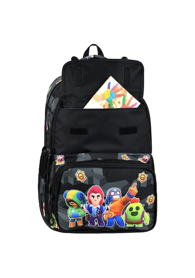İlkokul Çantası Kids Bag 3'lü Set 42 30 Cm Beslenme Çantası Kalem Kutusu Ortopedik Erkek Çocuk Siyah