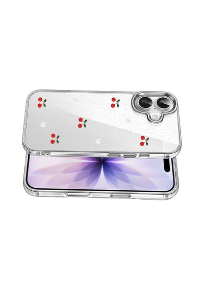 Apple iPhone Uyumlu 17 Fiyonk Desenli Kapak - Desen 9 Evimdeyokyok Şeffaf