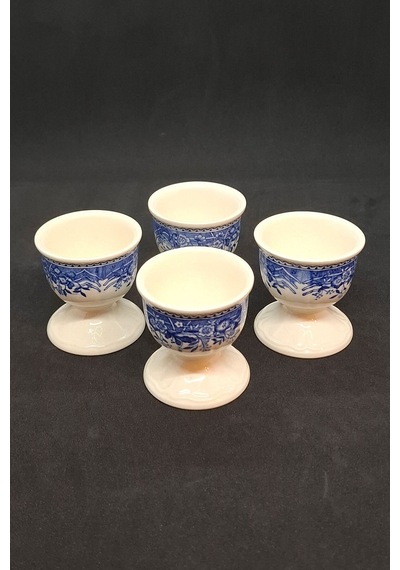 Mavi Burgenland Porselen 4 Adet Vintage Yumurtalık