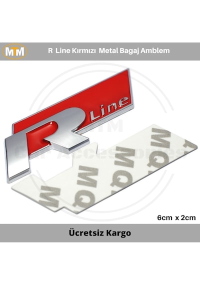 Vw R Line Kırmızı Metal Bagaj Arma