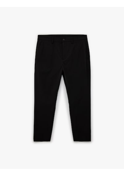 Koton Normal Bel Cepli Düğmeli Slim Fit Non Iron Esnek Kumaş Pantolon Siyah 6sam40085hw