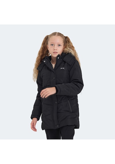 Slazenger CANDY Çocuk Kapüşonlu Siyah Mont & Kaban